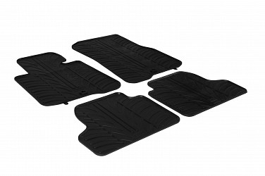 Design Gummi Fußmatten passend für BMW 4er Coupe F32, M4 BJ. 10.2013-05.2020 4 tlg mit erhöhtem Rand Farbe Schwarz Gummimatten Automatten passgenau
