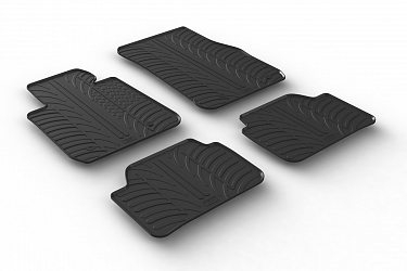 Design Gummi Fußmatten passend für BMW 1er 3 und 5 Türer F20 & F21 BJ. 09.2011-06.2019 4 tlg mit erhöhtem Rand Farbe Schwarz Gummimatten Automatten passgenau