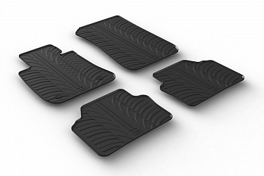 Design Gummi Fußmatten passend für BMW 3er Limousine und Touring (Kombi) E90, E91, M3 BJ. 03.2005-11.2011 4 tlg mit erhöhtem Rand Farbe Schwarz Gummimatten Automatten passgenau