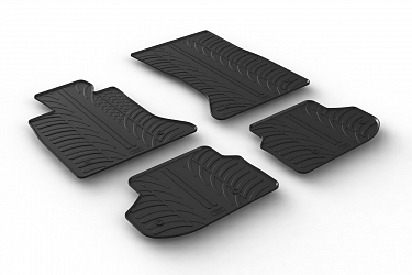 Design Gummi Fußmatten passend für BMW 5er Limousine und Touring (Kombi) F10 & F11, M550, M5 BJ. 03.2010-10.2016 4 tlg mit erhöhtem Rand Farbe Schwarz Gummimatten Automatten passgenau