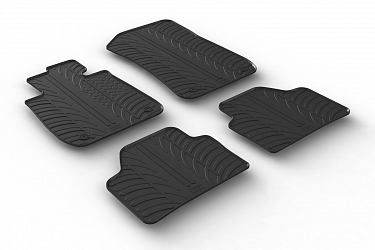 Design Gummi Fußmatten passend für BMW X1 E84 BJ. 10.2009-08.2015 4 tlg mit erhöhtem Rand Farbe Schwarz Gummimatten Automatten passgenau