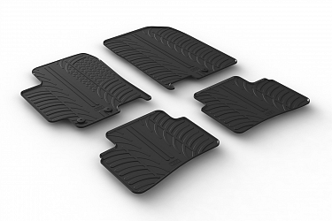 Custom Fit Rubber Floor Mats Compatible With Kia Stonic 09.2017-> 4 Pcs Set, With Raised Edge, Award Winning Design, Black Colour, Precision-Fit Rubber Car Mats