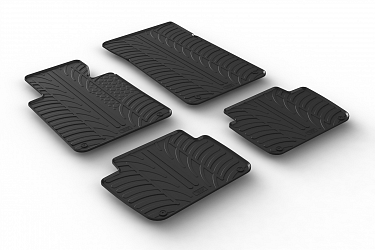 Design Gummi Fußmatten passend für BMW 3er E46 BJ. 04.1998-01.2008 4 tlg mit erhöhtem Rand Farbe Schwarz Gummimatten Automatten passgenau