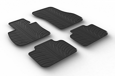 Design Gummi Fußmatten passend für BMW X1 F48 (auch für Hybrid) BJ. 10.2015-08.2022 4 tlg mit erhöhtem Rand Farbe Schwarz Gummimatten Automatten passgenau