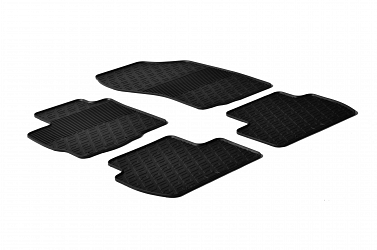 Design Gummi Fußmatten passend für Mitsubishi Outlander BJ. 02.2007-02.2010 4 tlg mit erhöhtem Rand Farbe Schwarz Gummimatten Automatten passgenau