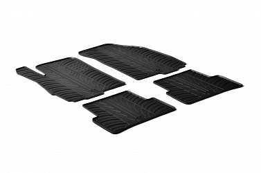 Design Gummi Fußmatten passend für Chevrolet Aveo BJ. 06.2011-08.2014 4 tlg mit erhöhtem Rand Farbe Schwarz Gummimatten Automatten passgenau