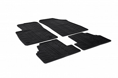 Design Gummi Fußmatten passend für Opel Mokka BJ. 10.2012-06.2016 4 tlg mit erhöhtem Rand Farbe Schwarz Gummimatten Automatten passgenau