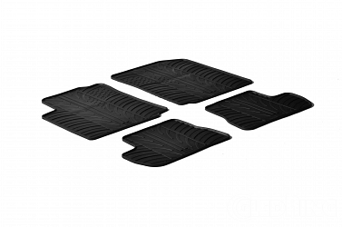 Design Gummi Fußmatten passend für Citroen C2 BJ. 11.2003-12.2009 4 tlg mit erhöhtem Rand Farbe Schwarz Gummimatten Automatten passgenau