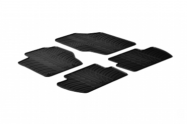 Design Gummi Fußmatten passend für Citroen C4 BJ. 11.2004-09.2010 4 tlg mit erhöhtem Rand Farbe Schwarz Gummimatten Automatten passgenau