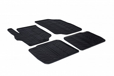 Custom Fit Rubber Floor Mats Compatible With Peugeot 301 01.2012-> 4 Pcs Set, With Raised Edge, Award Winning Design, Black Colour, Precision-Fit Rubber Car Mats
