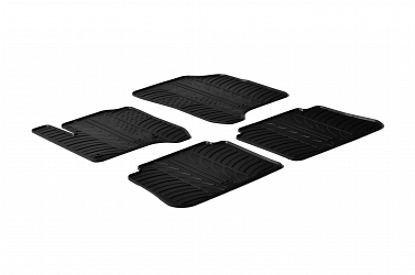 Design Gummi Fußmatten passend für Citroen C3 Picasso BJ. 02.2009-08.2017 4 tlg mit erhöhtem Rand Farbe Schwarz Gummimatten Automatten passgenau