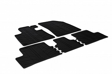 Custom Fit Rubber Floor Mats Compatible With Citroen C4 Picasso & C4 Spacetourer 06.2013-04.2018 4 Pcs Set, With Raised Edge, Award Winning Design, Black Colour, Precision-Fit Rubber Car Mats