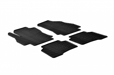 Design Gummi Fußmatten passend für Citroen Nemo BJ. 08.2008-12.2015 4 tlg mit erhöhtem Rand Farbe Schwarz Gummimatten Automatten passgenau