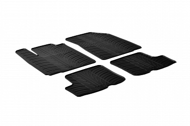 Design Gummi Fußmatten passend für Dacia Sandero BJ. 06.2008-11.2012 4 tlg mit erhöhtem Rand Farbe Schwarz Gummimatten Automatten passgenau