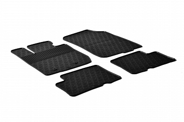Design Gummi Fußmatten passend für Dacia Duster BJ. 04.2010-11.2013 4 tlg mit erhöhtem Rand Farbe Schwarz Gummimatten Automatten passgenau