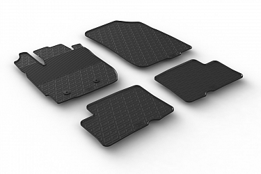 Custom Fit Rubber Floor Mats Compatible With Dacia Duster (Facelift) 11.2013-12.2017 4 Pcs Set, With Raised Edge, Award Winning Design, Black Colour, Precision-Fit Rubber Car Mats