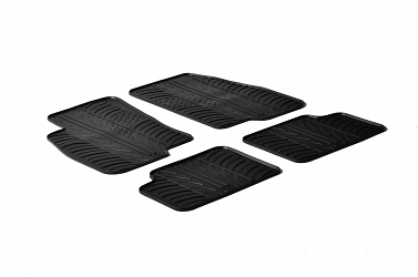 Custom Fit Rubber Floor Mats Compatible With Fiat Grande Punto 10.2005-09.2009 4 Pcs Set, With Raised Edge, Award Winning Design, Black Colour, Precision-Fit Rubber Car Mats