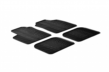 Custom Fit Rubber Floor Mats Compatible With Fiat Panda 10.2003-05.2011 4 Pcs Set, With Raised Edge, Award Winning Design, Black Colour, Precision-Fit Rubber Car Mats