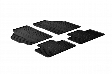 Design Gummi Fußmatten passend für Fiat Punto BJ. 07.1999-01.2008 4 tlg mit erhöhtem Rand Farbe Schwarz Gummimatten Automatten passgenau