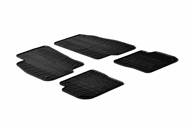Custom Fit Rubber Floor Mats Compatible With Fiat Punto EVO 01.2012-09.2013 4 Pcs Set, With Raised Edge, Award Winning Design, Black Colour, Precision-Fit Rubber Car Mats