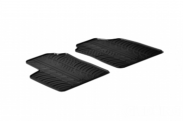 Custom Fit Rubber Floor Mats Compatible With Fiat Panda Van (Cargo) 01.2012-05.2014 2 Pcs Set, With Raised Edge, Award Winning Design, Black Colour, Precision-Fit Rubber Car Mats