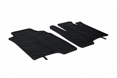 Design Gummi Fußmatten passend für Fiat Panda Classic Van Kastenwagen BJ. 02.2012-03.2013 2 tlg mit erhöhtem Rand Farbe Schwarz Gummimatten Automatten passgenau