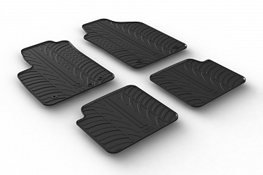 Custom Fit Rubber Floor Mats Compatible With Fiat 500, Abarth 500, 500 C 07.2015-08.2024 4 Pcs Set, With Raised Edge, Award Winning Design, Black Colour, Precision-Fit Rubber Car Mats