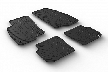Custom Fit Rubber Floor Mats Compatible With Fiat Punto 01.2012-08.2018 2 Pcs Set, With Raised Edge, Award Winning Design, Black Colour, Precision-Fit Rubber Car Mats
