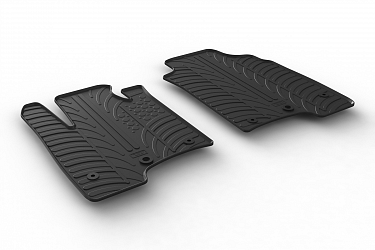 Design Gummi Fußmatten passend für Fiat Panda Van (Kastenwagen) ab BJ. 03.2012-> 2 tlg mit erhöhtem Rand Farbe Schwarz Gummimatten Automatten passgenau