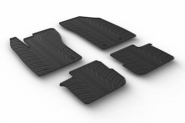 Custom Fit Rubber Floor Mats Compatible With Fiat Tipo Hatchback & Estate 09.2016-> 2 Pcs Set, With Raised Edge, Award Winning Design, Black Colour, Precision-Fit Rubber Car Mats