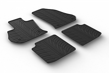 Custom Fit Rubber Floor Mats Compatible With Fiat 500L 07.2017-08.2019 4 Pcs Set, With Raised Edge, Award Winning Design, Black Colour, Precision-Fit Rubber Car Mats