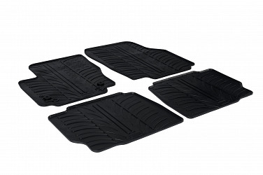 Design Gummi Fußmatten passend für Ford Mondeo Turnier (Kombi), Limousine (Stufenheck) und Fließheck BJ. 11.2010-01.2015 4 tlg mit erhöhtem Rand Farbe Schwarz Gummimatten Automatten passgenau