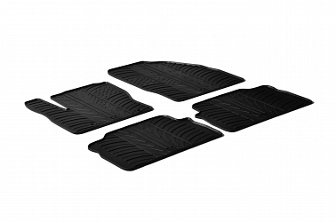Custom Fit Rubber Floor Mats Compatible With Ford Kuga 06.2008-02.2013 4 Pcs Set, With Raised Edge, Award Winning Design, Black Colour, Precision-Fit Rubber Car Mats