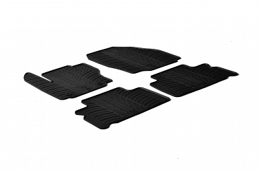 Design Gummi Fußmatten passend für Ford Galaxy BJ. 07.2006-04.2010 4 tlg mit erhöhtem Rand Farbe Schwarz Gummimatten Automatten passgenau