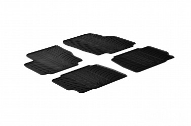 Design Gummi Fußmatten passend für Ford Mondeo Fließheck und Turnier (Kombi) BJ. 06.2007-11.2010 4 tlg mit erhöhtem Rand Farbe Schwarz Gummimatten Automatten passgenau