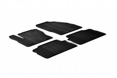 Design Gummi Fußmatten passend für Ford Kuga BJ. 06.2008-02.2013 4 tlg mit erhöhtem Rand Farbe Schwarz Gummimatten Automatten passgenau