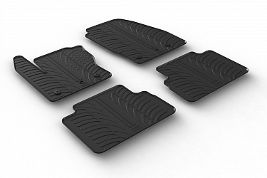 Custom Fit Rubber Floor Mats Compatible With Ford C-Max (Facelift) 06.2015-02.2019 4 Pcs Set, With Raised Edge, Award Winning Design, Black Colour, Precision-Fit Rubber Car Mats