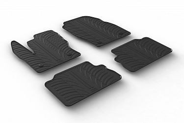 Custom Fit Rubber Floor Mats Compatible With Ford Kuga 02.2017-04.2020 4 Pcs Set, With Raised Edge, Award Winning Design, Black Colour, Precision-Fit Rubber Car Mats