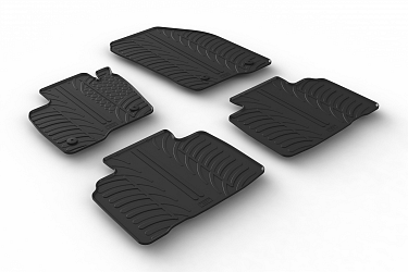 Custom Fit Rubber Floor Mats Compatible With Ford Edge 06.2016-12.2020 4 Pcs Set, With Raised Edge, Award Winning Design, Black Colour, Precision-Fit Rubber Car Mats