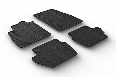 Custom Fit Rubber Floor Mats Compatible With Ford Fiesta Hatchback, ST & Active 06.2017-07.2023 2 Pcs Set, With Raised Edge, Award Winning Design, Black Colour, Precision-Fit Rubber Car Mats