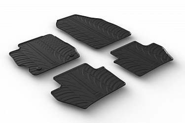 Custom Fit Rubber Floor Mats Compatible With Ford KA+ 10.2016-01.2020 4 Pcs Set, With Raised Edge, Award Winning Design, Black Colour, Precision-Fit Rubber Car Mats