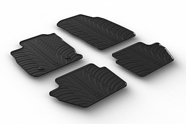 Custom Fit Rubber Floor Mats Compatible With Ford EcoSport 11.2017-> 4 Pcs Set, With Raised Edge, Award Winning Design, Black Colour, Precision-Fit Rubber Car Mats
