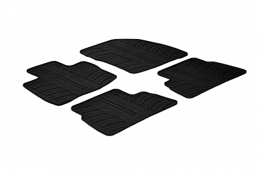 Design Gummi Fußmatten passend für Honda Civic Schrägheck BJ. 01.2006-12.2011 4 tlg mit erhöhtem Rand Farbe Schwarz Gummimatten Automatten passgenau