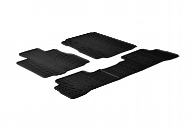 Design Gummi Fußmatten passend für Honda CR-V BJ. 01.2007-10.2012 5 tlg mit erhöhtem Rand Farbe Schwarz Gummimatten Automatten passgenau