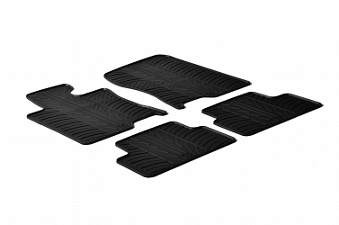 Design Gummi Fußmatten passend für Honda Accord Limousine und Tourer (Kombi) BJ. 09.2008-06.2015 4 tlg mit erhöhtem Rand Farbe Schwarz Gummimatten Automatten passgenau