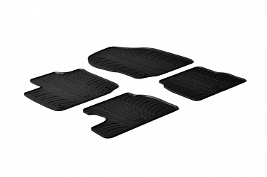 Custom Fit Rubber Floor Mats Compatible With Honda Civic With Petrol Engine 01.2012-06.2017 5 Pcs Set, With Raised Edge, Award Winning Design, Black Colour, Precision-Fit Rubber Car Mats