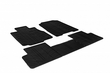 Custom Fit Rubber Floor Mats Compatible With Honda CR-V 11.2012-08.2018 4 Pcs Set, With Raised Edge, Award Winning Design, Black Colour, Precision-Fit Rubber Car Mats