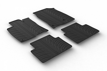 Custom Fit Rubber Floor Mats Compatible With Honda Civic Hatchback & Limousine (Limousine) 04.2017-07.2022 4 Pcs Set, With Raised Edge, Award Winning Design, Black Colour, Precision-Fit Rubber Car Mats