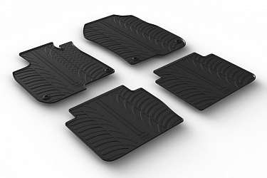Custom Fit Rubber Floor Mats Compatible With Honda CR-V 10.2018-07.2023 2 Pcs Set, With Raised Edge, Award Winning Design, Black Colour, Precision-Fit Rubber Car Mats