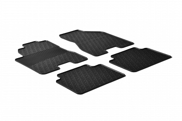 Design Gummi Fußmatten passend für Hyundai Tucson BJ. 09.2004-03.2010 4 tlg mit erhöhtem Rand Farbe Schwarz Gummimatten Automatten passgenau